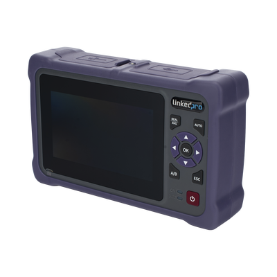 OTDR Touch para Pruebas en los Enlaces de Fibra Óptica Multimodo / Longitudes de onda 850nm y 1300nm / Función VFL 10mW / Función OPM / Función de Mapeo de cables de Red RJ45 / Recargable / Distancia de prueba de hasta 2