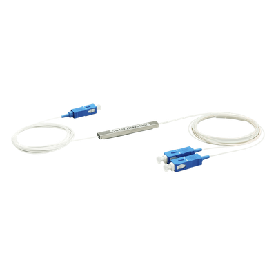 Splitter (Divisor Óptico) tipo PLC, de 1×2, conectores SC/UPC