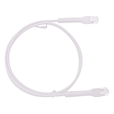 Mini Patch Cord Cat6 Ultra Slim 20 cm (7.87 Pulgadas) Blanco Ahorra Espacio sin Organizadores, con Bota Flexible