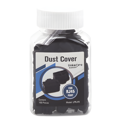 Bote con 100 Protectores Anti-Polvo para Puerto RJ45 Color Negro