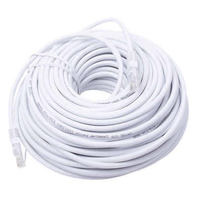 Cable de Parcheo UTP Cat5e – 30 Metros (98.43 Pies) – Blanco