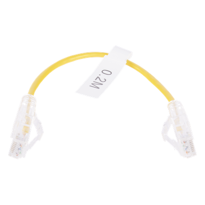 Cable de Parcheo Slim UTP Cat6 – 20 cm (7.87 Pulgadas) Amarillo Diámetro Reducido (28 AWG)