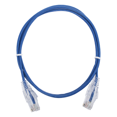 Cable de Parcheo Slim UTP Cat6 – 1 Metro (3.28 Pies), Azul, Diámetro Reducido (28 AWG)