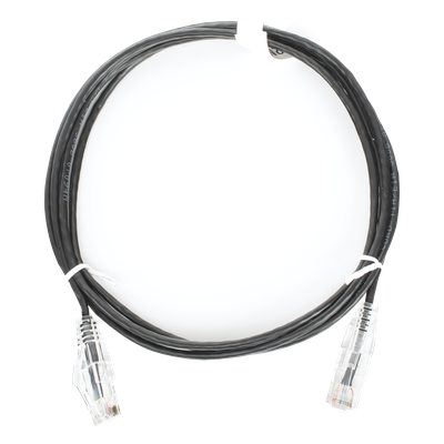 Cable de Parcheo Slim UTP Cat6 – 1.5 Metros (4.92 Pies) Negro Diámetro Reducido (28 AWG)