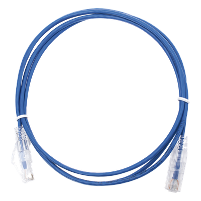 Cable de Parcheo Slim UTP Cat6 – 1.5 Metros (4.92 Pies) Azul Diámetro Reducido (28 AWG)