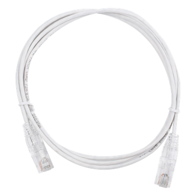 Cable de Parcheo Slim UTP Cat6 – 1.5 Metros (4.92 Pies) Blanco Diámetro Reducido (28 AWG)