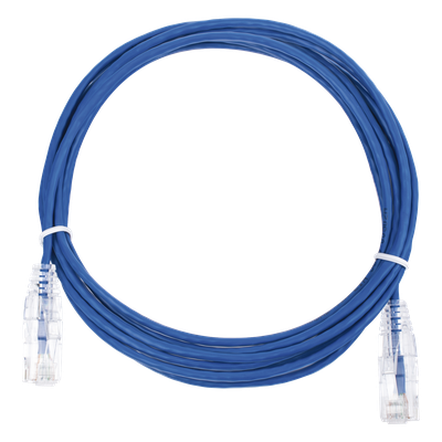 Cable de Parcheo Slim UTP Cat6 – 3 Metros (9.84 Pies) Azul Diámetro Reducido (28 AWG)