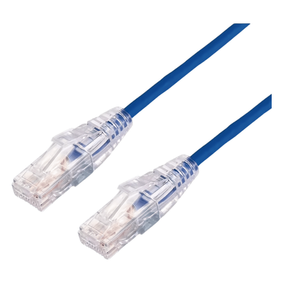 Cable de Parcheo Slim UTP Cat6A – 1 Metro (3.28 Pies) Azul, Diámetro Reducido (28 AWG)