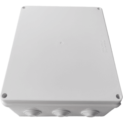 Caja de Derivación-Conexión para Exterior IP65 con 12 Entradas / 300 x 250 x 120 mm / Sellado Seguro con Empaque + 4 Tornillos / Resiste Agua, Polvo y Sol Directo