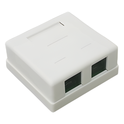 Caja de Pared con Jack UTP Cat5e y Jack RJ11 Telefónico