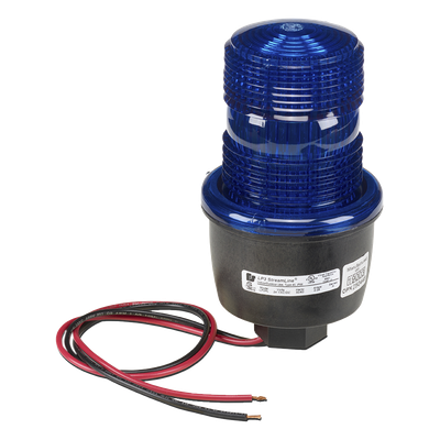 Luz de advertencia LED serie Streamline, 24 Vcd, montaje en tubo, azul