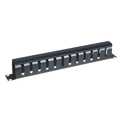 Organizador de Cables Horizontal de 1U para Rack de 19″ con Cubierta Metálica
