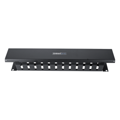 Organizador de Cables Horizontal de 2U para Rack de 19″ con Cubierta Metálica