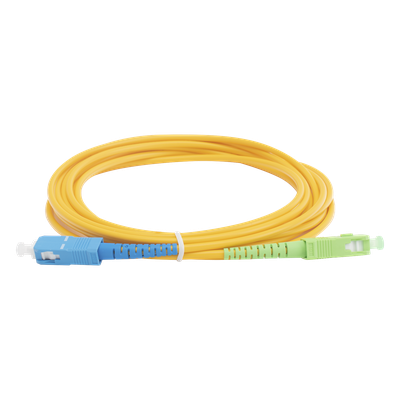Jumper de Fibra Óptica Monomodo SC/APC-SC/UPC Simplex de 3 Metros (9.84 Pies), 3mm