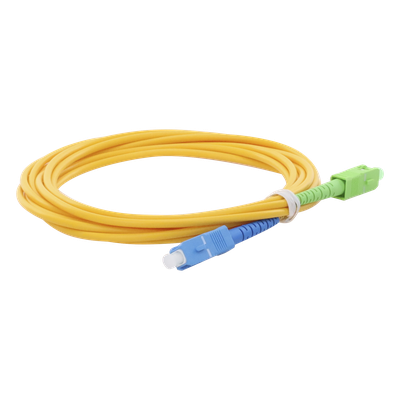 Jumper de Fibra Óptica Monomodo SC/UPC-SC/APC Simplex, Color Amarillo, 3 Metros (9.84 Pies), 3 mm
