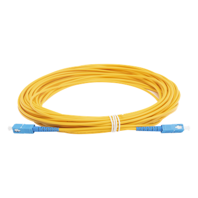 Jumper de Fibra Óptica Monomodo SC/UPC – SC/UPC Simplex, Color Amarillo, 15 Metros (49.21 Pies)
