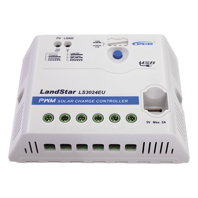 Controlador Solar PWM 12/24 V 30 A, Salida USB