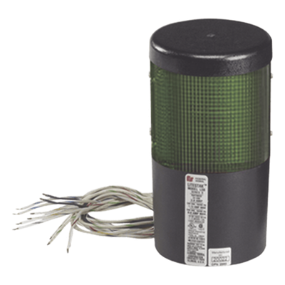 Módulo de Luz de Estado Incandescente, Voltaje de 24 Vdc, Color Verde con patrones de destello Flash o Estacionario / Tipo 1 / Uso Interior