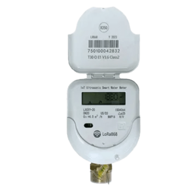 Medidor Ultrasónico de Agua / 1/2 pulgada / Válvula Integrada / IoT LoRaWAN / IP68 / Bidireccional / LCD 9 Dígitos