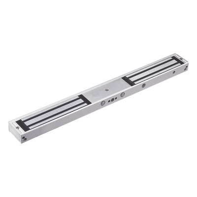 Chapa Magnética Doble para Aplicación en Puertas de Doble Hoja. 1200 lbs(x 2). LED indicador ultrabrillante