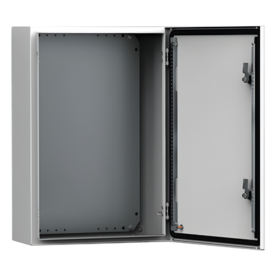 Gabinete de Uso Exterior MAS 600 x 400 x 210 mm (23.62 x 15.75 x 8.27 in) / NEMA 4/12/13 / IP66 / IK10 / Acero Dulce 1.5 mm / Platina de Montaje Incluida / Color Gris Claro