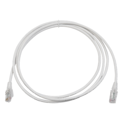 Patch Cord MC6 Modular Cat6 UTP, CM/LS0H, 2.13 Metros (7 Pies), Color Blanco, Versión Bulk (Sin Empaque Individual)