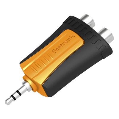 Conector Estéreo | 3.5 mm – 2 x conector Hembra RCA | Adaptador de Carcasa de Plástico