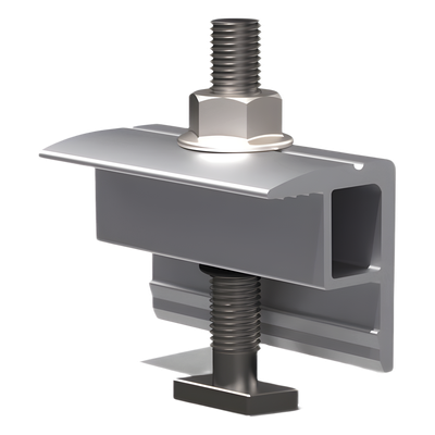 Abrazadera Final / End Clamp / Compatible con Módulos 30-40 mm / Para Sistemas N Rail y S Rail  BASEL / Fijación de Paneles Solares