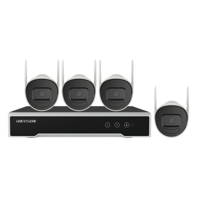 Kit IP Inalámbrico 4 Megapixel / NVR 4 Canales / 4 Cámaras Bala para Exterior / 1 HDD de 1 TB / Modo Repetidor