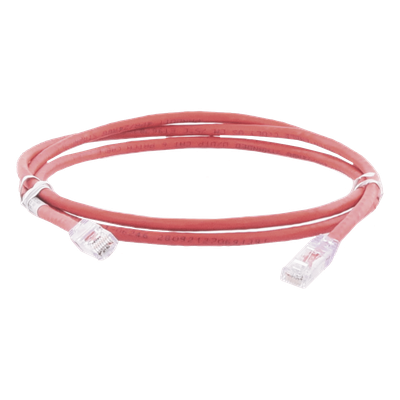 Cable de Parcheo UTP Categoría 6, con Plug Modular en Cada Extremo – 2 Metros (6.56 Pies) – Rojo