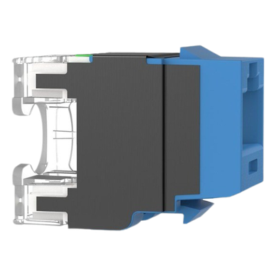 Conector Jack Estilo 110 (de Impacto), Tipo Keystone, Categoría 6A, de 8 Posiciones y 8 Cables, Color Azul