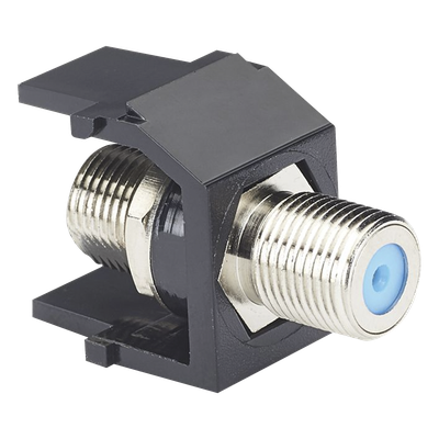 Módulo Acoplador Coaxial Tipo F, Keystone, de 75 Ohms, 3.0 GHz, Color Negro