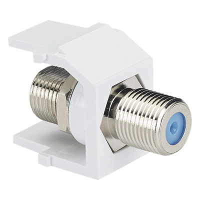 Módulo Acoplador Coaxial Tipo F, Keystone, de 75 Ohms, 3.0 GHz, Color Blanco