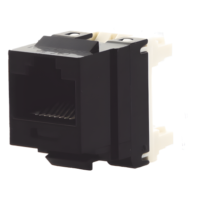 Conector Jack Estilo 110 (de Impacto), Tipo Keystone, Categoría 5e, de 8 Posiciones y 8 Cables, Color Negro