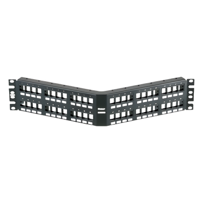 Panel de Parcheo Modular Keystone (Sin Conectores), Angulado, de 48 Puertos, 2UR