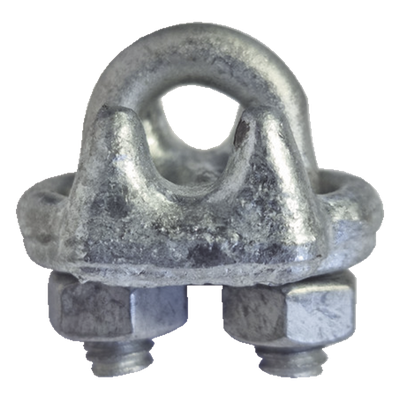 Nudo/ Perro/ Abrazadera Acero Forjado para Cable de 3/8″, Galv. por Inmersión en Caliente.