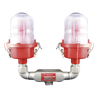 Lámpara de Obstrucción Roja Certificada/ Luz Fija Tipo L-810 Doble LED/ 120 – 240 Vca/ Luz Infraroja