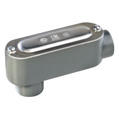 Caja oval roscada tipo LB de 2″ (50.8 mm) Incluye tapa y tornillos.
