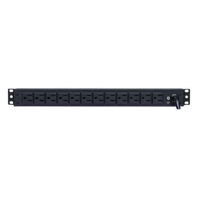 PDU Básico Para Distribución de Energía, Con 12 Tomas NEMA 5-15R Traseras, 1UR, 15 Amp, 120 Vca