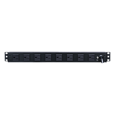PDU Básico Para Distribución de Energía, Con 8 Tomas NEMA 5-15R Traseras y 2 Tomas 5-15R Frontales, 1UR, 15 Amp, 120 Vca