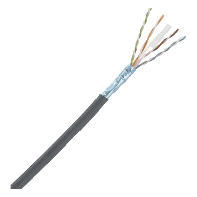 Bobina de Cable Blindado F/UTP de 4 Pares, Cat6A, Soporte de Aplicaciones 10GBase-T, LSZH (Libre de Gases Tóxicos), Color Negro, Para Interior, 305 Metros (1000 Pies)