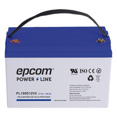 Batería de respaldo 12 V 100 Ah AGM | Certificada UL94-HB Retardo a la flama básica | Ciclo profundo | Para uso en aplicaciones fotovoltaicas y de emergencia | Terminales T4