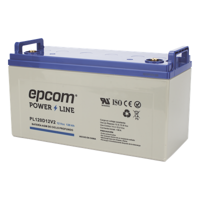 Batería de respaldo 12 120 Ah AGM | Certificada UL94-HB Retardo a la flama básica | Ciclo profundo | Para uso en aplicaciones fotovoltaicas y de emergencia | Terminales T4