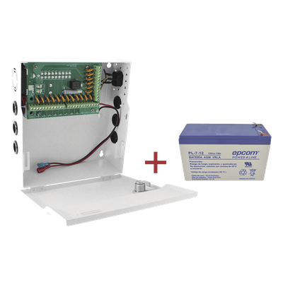 Kit / Fuente con 18 salidas / 20 Amperes totales / Ajuste de voltaje de 11-15 V / 20 A modelo PLK12DC20ABK / + Batería incluída LK712