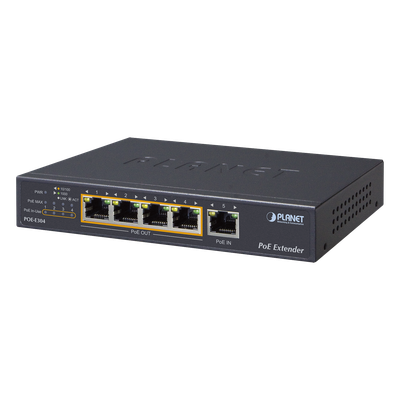 Extensor Ultra PoE de 65 Watts Con 4 Puertos Gigabit de Salida 802.3 af/at