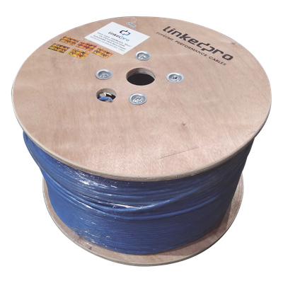 Bobina de 1000 Metros (3280.84 Pies) Cable Cat6+ Calibre 23 Alto Desempeño, ETL, UL, Color Azul, Super Flexible, de 1000 Metros (3280.84 Pies), para Aplicaciones de CCTV, Video HD, y Redes de Datos