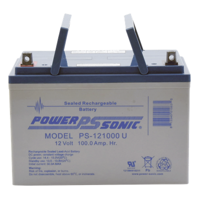 Batería 12V, 100AH, Para Respaldo, Tecnologías AGM/VRLA, 10-12 Años Vida Útil, Terminales U, Reconocida UL