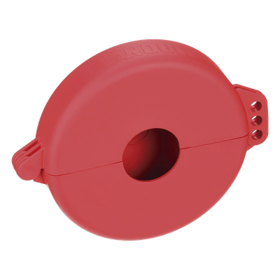 Dispositivo de Bloqueo LOTO para Válvulas de Compuerta, Para Diámetros de 3 a 6.5″, Color Rojo