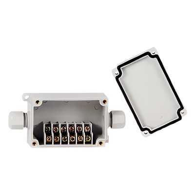 Caja de Conexión Exterior con Conexión Lateral para 6 Líneas (doble tornillo). Incluye Glándulas.