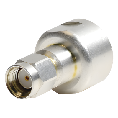 Adaptador UNIDAPT Hembra a SMA Macho Inverso. Plata / Oro / Teflón.